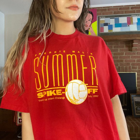 Vintage 1992 Summer Spike Off Volleyball Tournament Oversized Freddie Ma… - Picture 1 of 12